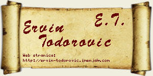 Ervin Todorović vizit kartica